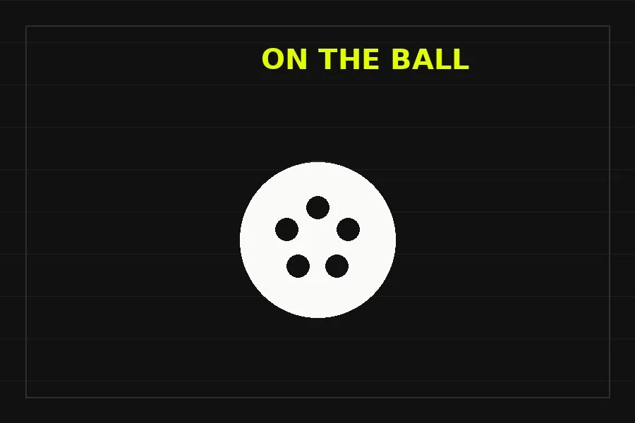 Close-up of a player's feet on the ball