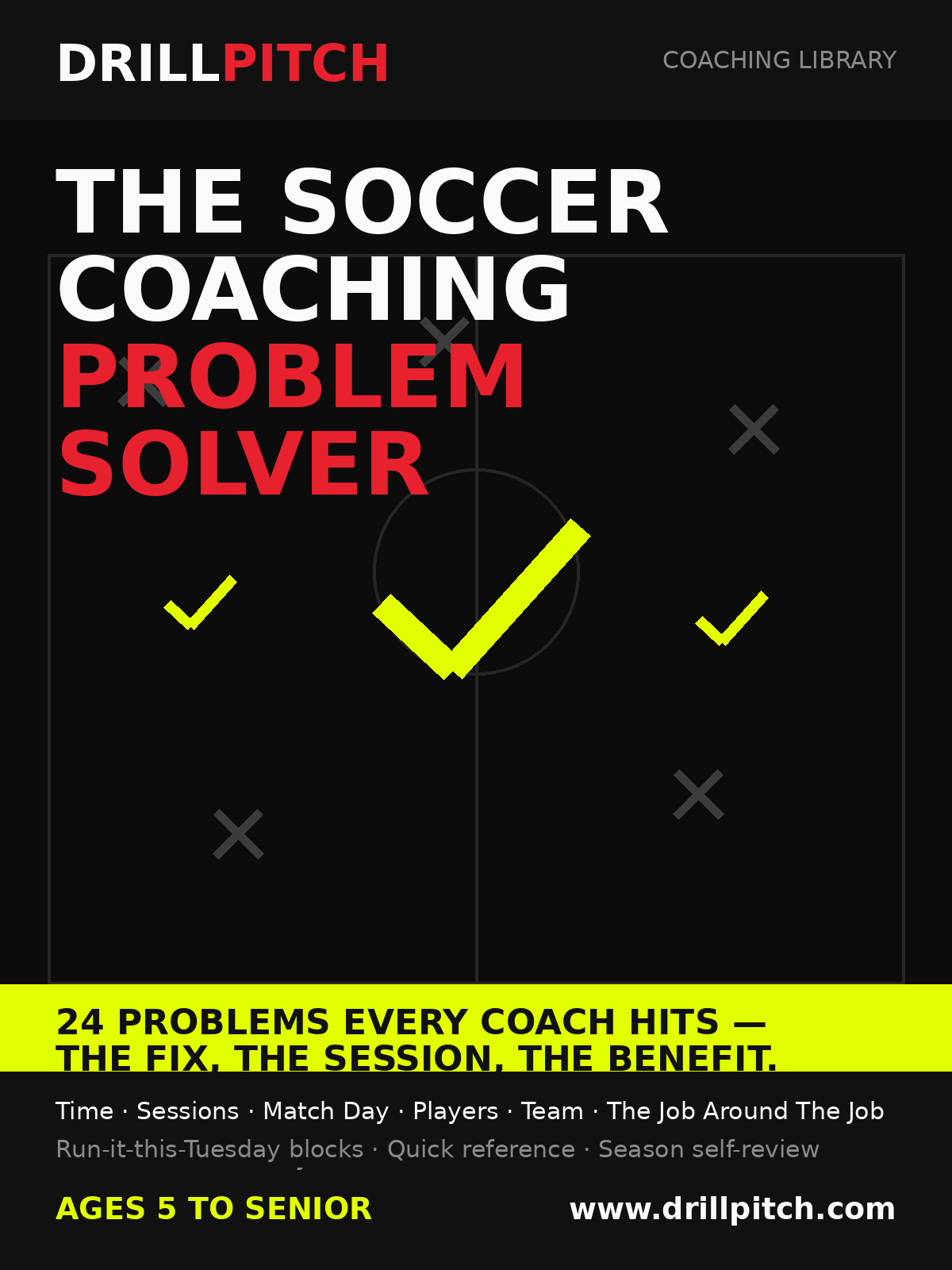 The Soccer Coaching Problem Solver \u2014 24 coaching problems solved, book cover